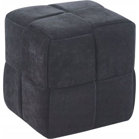 Pouf quadrato NERO intrecciato 38x38CM per l'ingresso (1/4)