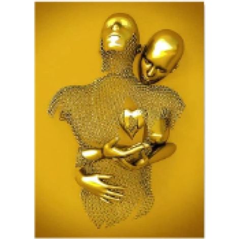 impression sur toile amour couples affiche 3D figurine en métal statue toile peinture art impression photo 50x75 cm x 3 Sans Cadre (1/4)
