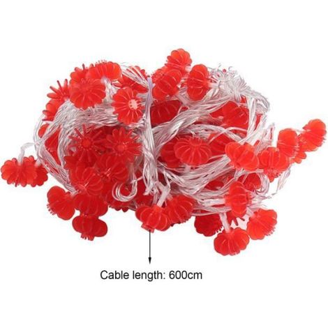 Couronne De Noël - Chaîne Lumineuse Avec Lanternes Et Nœuds Chinois - 600 cm - Pour Décoration Intérieure Et Extérieure - 1 Pièce (1/4)