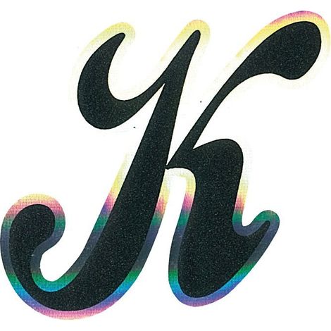 Adesivo Monogramma Lettera K, Nero Metallescente (1/2)