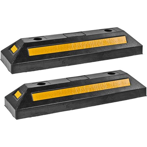 Parkhilfe Fahrzeugstopper Radstopp Gummistopper Garage Parkplatz 2er Set (1/5)