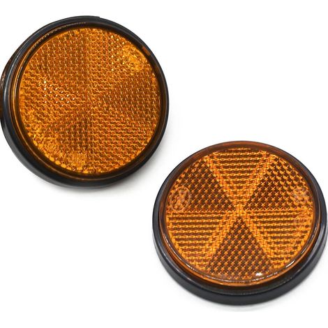 lot De 2 Catadioptre Rond Homologu E9, Rflecteurs Arrire Ronds Visser Rflchissants De Scurit,rflecteurs Pour Poteaux De Barrire/caravane/rv/trac (1/4)