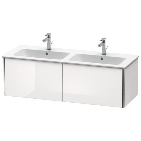 Duravit XSquare Vanity unit à suspension murale 128,0 x 47,8 cm, 2 tiroirs, pour lavabo ME by Starck 233613, Couleur (avant/corps): Laque brillante blanche - XS407508585