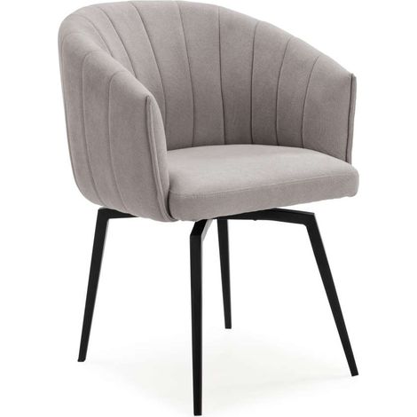 Sillón giratorio modelo Plumeti tapizado textil taupe, 81cm(alto) 60cm(ancho) 61cm(largo) (1/5)