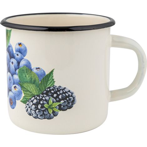 Emaillierter Becher für Induktion und Gas Emalia Polska Pleszew Blueberry 11 cm 1 l