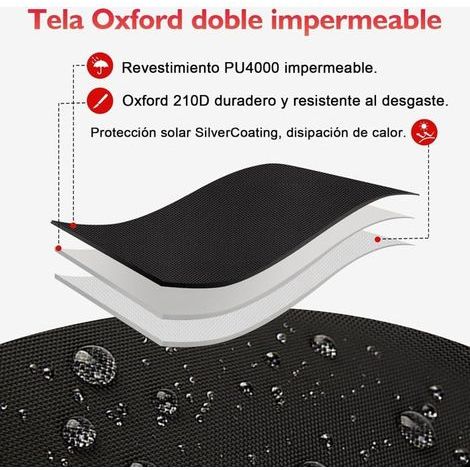 Housse protection transat/bain de soleil, imperméable/coupe-vent/anti-UV, tissu Oxford 210D. Label (1/5)