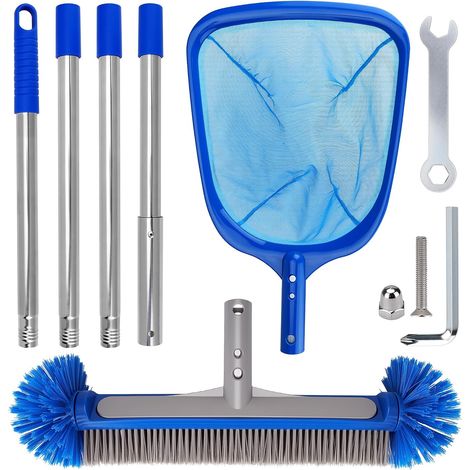 Pool cleaning set, pool brush with rounded ends, fine mesh net (1/5)