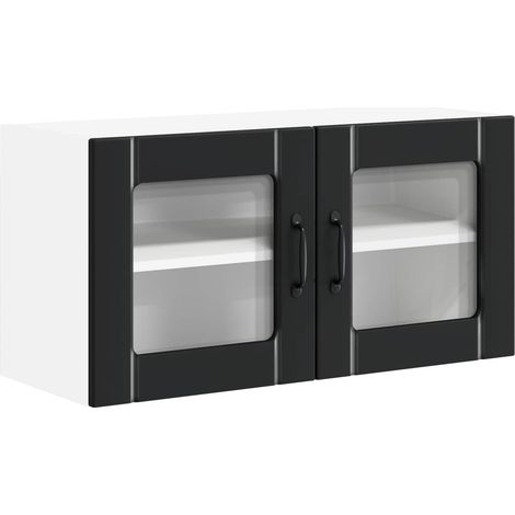 Maison Exclusive - Armario de vidrio para pared LUCCA Negro 80 x