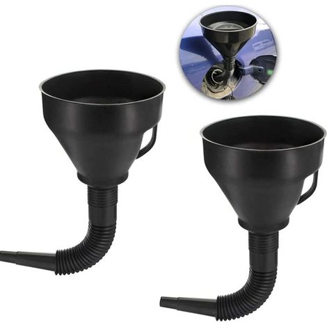 Entonnoir souple en plastique pour carburant automobile, buse large et filtre (1/5)