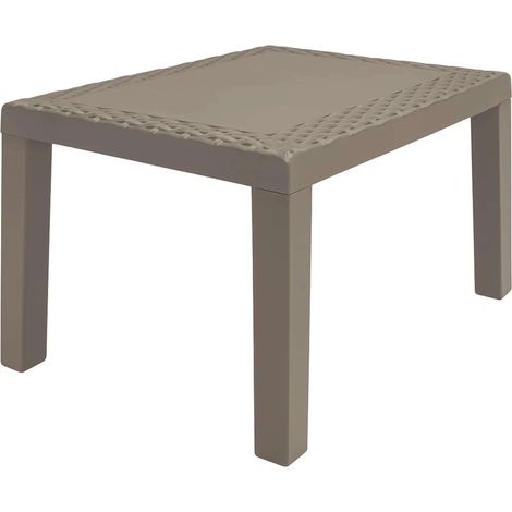 Mesa de Centro Jack para Exterior Estilo Moderno en Color Marrón Fija Fabricada en Polipropileno 46x59 cm (1/5)