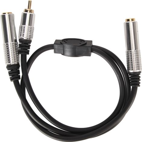 Câble RCA femelle 6,35mm vers femelle 6,35mm, plaqué or, répartiteur Y audio pour micro et haut-parleur, 0,5m (1/5)