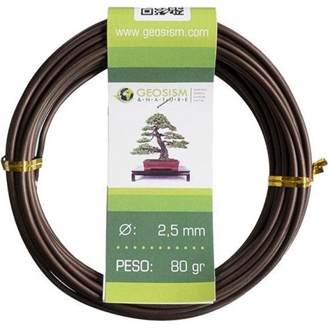 Filo di alluminio ramato (alluminio-ramato) Geotools 2,5 mm per bonsai, 80 gr