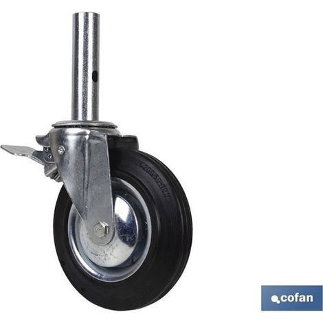Rueda Giratoria Andamio con Freno 200 x 46 mm Tubo Macho