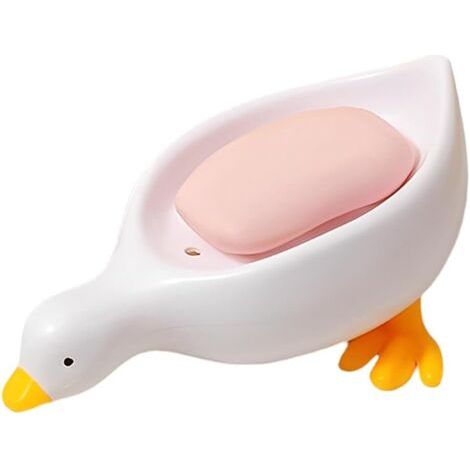Porte-savon design canard avec drainage automatique, support à savon, support de douche - Blanc, pour cuisine, salle de bain & douche (1/5)