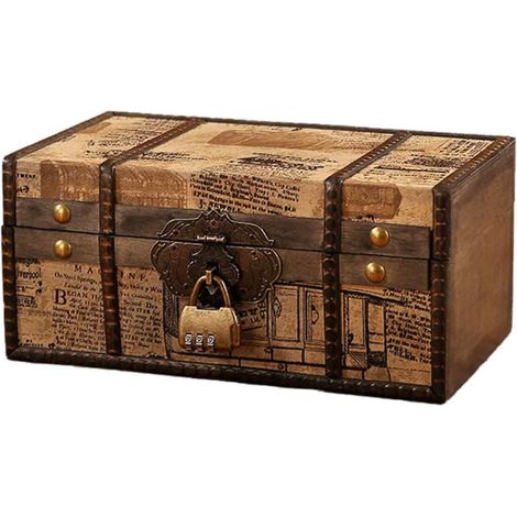 1 Boîte à bijoux, Serrure de sécurité, Rangement bureau multifonctionnel, Bois durable, Cadeau idéal (1/5)