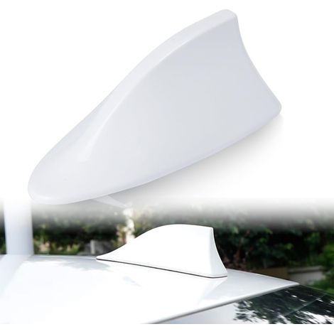 Antenne Voiture Requin, Antenne Requin, Améliorer Le Signal du Véhicule pour Voitures, Voiture FM/AM Base Étanche, Accessoire Voiture, Améliorer Le Signal(Blanc) (1/5)