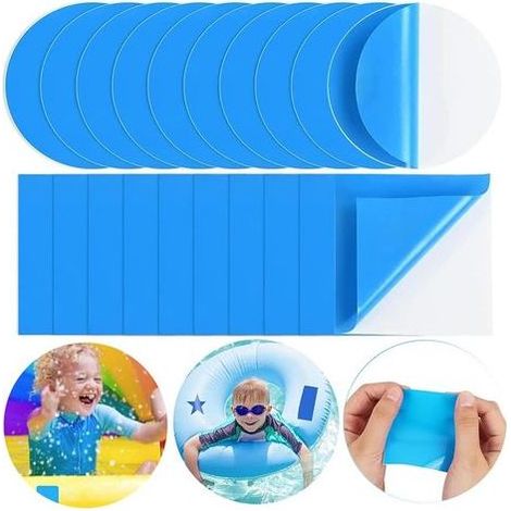 Lot de 20 patchs de piscine autocollants sous-marins - Kit de réparation sous-marin en PVC - Kit de réparation de piscine - Pour lit à eau, canapés gonflables, piscines, fête (1/5)