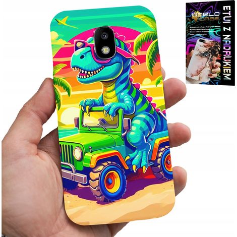 Custodia per Samsung Galaxy J5 2017 - dinosauro su un camion, motivi per bambini (1/5)