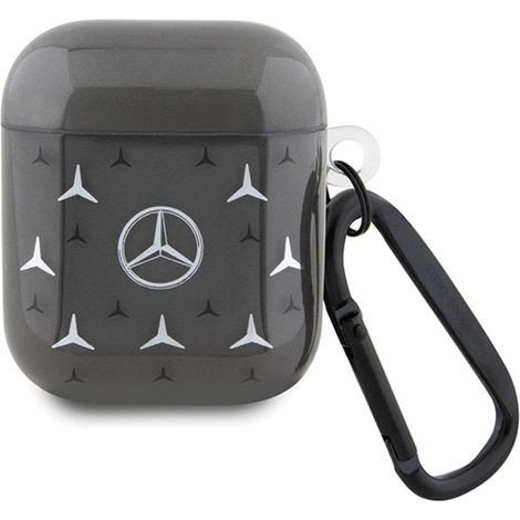 Funda para AirPods de 1.ª y 2.ª generación con estampado de estrellas grandes de Mercedes (negra) (1/3)