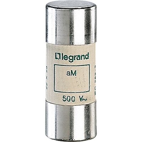 Cartouche industrielle cylindrique type aM 22x58mm sans percuteur 25A LEGRAND 015025