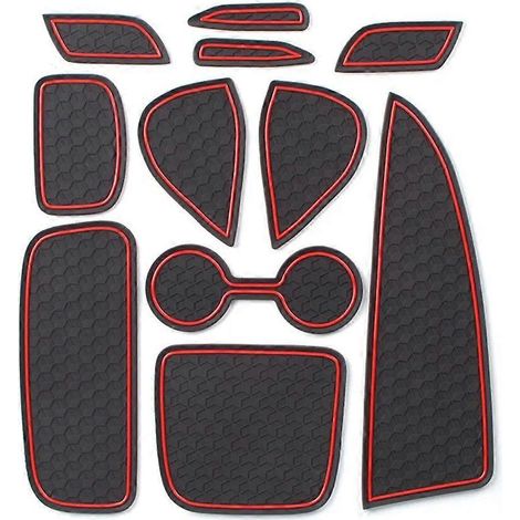 Tapis antidérapant pour porte de voiture Toyota Yaris XP210 2020-2021 (modèle japonais) - Rouge (1/5)