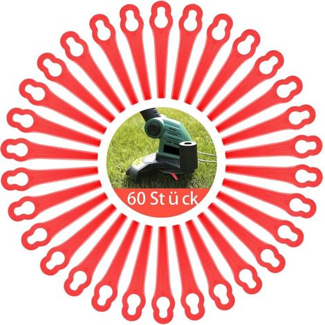 Lames en Plastique, Lames en Plastique de Rechange, 60 pcs Lames de Tondeuse Jardin, Lames de Coupe en Plastique de Remplacement, Lames rigides en Plastique pour Coupe-bordures de Rechange (1/5)