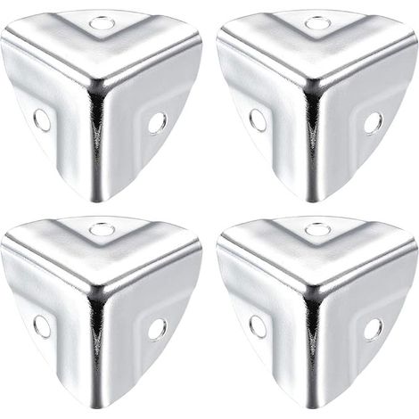 Coin Protecteur Boîte Meuble Métal Angle Protection Bord Argenté 4Pcs(27cm) (1/3)