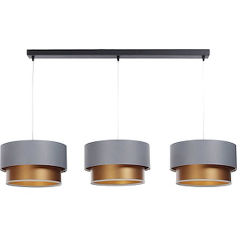 Suspension élégante satinée lumière chaleureuse intérieur moderne - Gris satin intérieur cuivre (1/5)