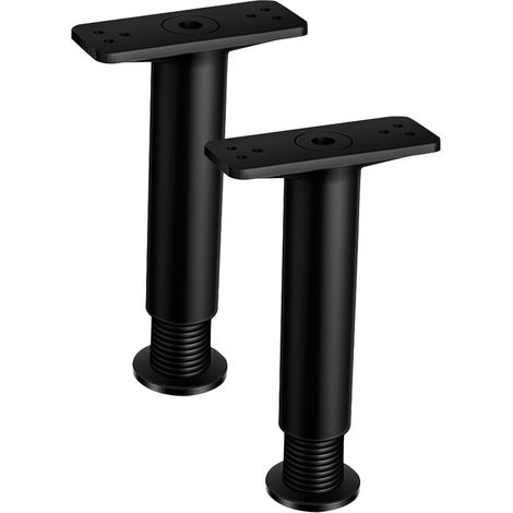 Pieds de Lit Réglables en Plastique et Acier, Support Central de Cadre de Lit Hauteur Ajustable de 15 à 25cm, Kit de Renfort Multifonctionnel pour Matelas et Meubles, Lot de 2 (1/5)
