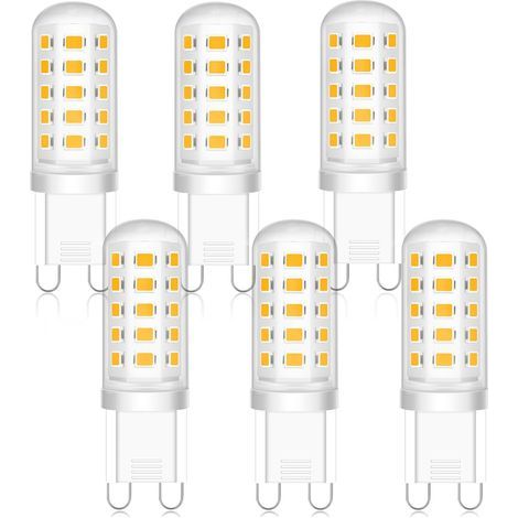 Ampoules LED G9 5W, équivalent 50W halogène, Ampoule Led G9 Blanc Chaud 2700K, Base en céramique, 300lm, Non Dimmable, Sans Scintillement, pour Cuisine Chambre Salon Jardin, lot de 6 (1/5)
