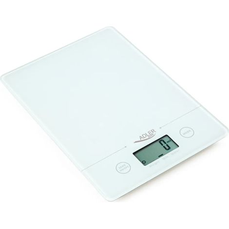 Adler AD 3138, Balance de cuisine électronique, 5 kg, 1 g, Blanche, à poser, Rectangulaire (1/2)