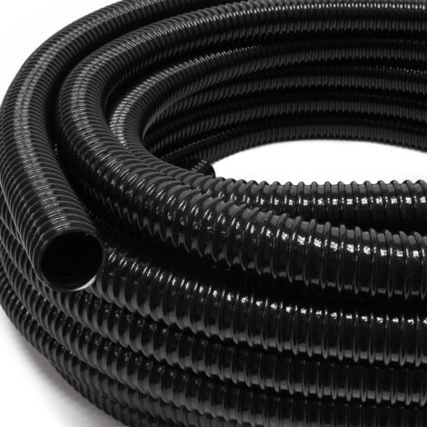 Tuyau de refoulement 5 m Flexible Spiralé 25 mm (1") Noir avec Spirale de renforcement Bassin (1/3)