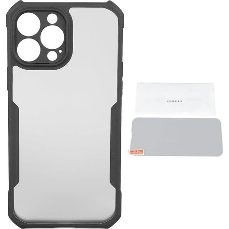 Stoßfeste Silikon-Handyhülle mit Wärmeableitung, schlankem Linsenschutz und Displayschutzfolie für iPhone 13 Pro Max, schwarz (1/5)
