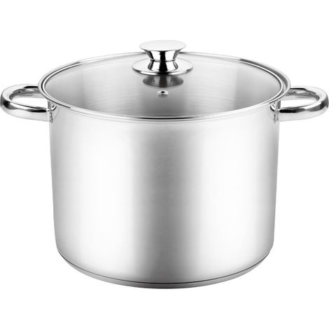 Faitout droit 20 x 20 cm - Acier inoxydable 18/10, capacité 6,3 L - Fond diffuseur pour induction - Poignées robustes rivetées - Convient pour tous types de cuisines et lave-vaisselle