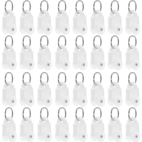 100 pièces Roulettes de Rail pour Rideaux Doubles Plastique Silencieux Pouce Glisseurs pour Piste de Rideaux Plafond Installation Facile et Glissement Fluide (1/5)