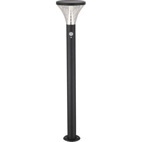 Arum Lighting – Borne solaire Benidorm 80cm – 600 lumens LED – Détecteur de mouvement 110° – Acier inoxydable IP44 – 3 modes d'éclairage (1/4)