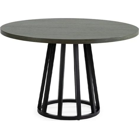 Table de salle à manger ronde ZIMER Ø120cm-Noir (1/2)