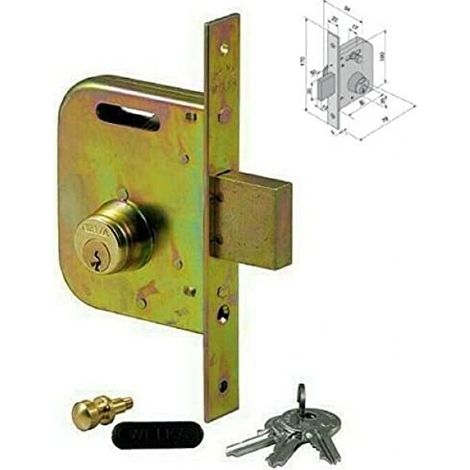 Serratura Cancello Infilare 050500 Welka B.q Zinc F.mm 22 C.tondo M2