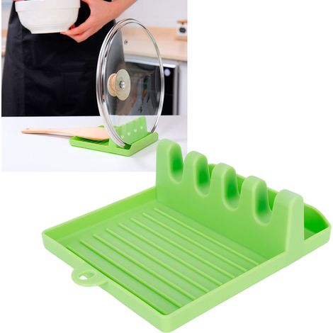 Support multifonctionnel pour couvercles de casseroles, spatules et cuillères, idéal pour la cuisine et la maison (Green). (1/5)