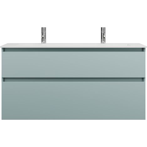 burgbad Lin20 Lavabo bajo para lavabos blanco mate con 2 agujeros