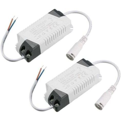 Driver LED 12-18W Courant Constant 300mA Haute Puissance AC 85-265V Sortie 36-65V DC Connecteur Alimentation Externe LED Plafonnier Transformateur 2Pcs