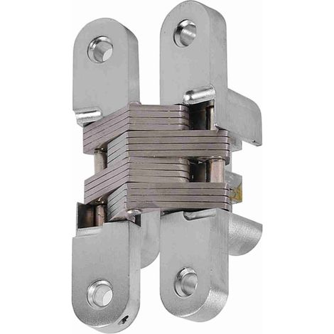 Paquet charnière invisible croisée porte - Zinc/stainless steel - 94mm - 2pcs capacité 10kg (1/5)