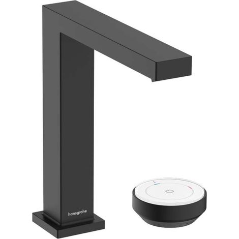 Hansgrohe Tecturis E - Grifo de lavabo con caño, instalación de 2 orificios, CoolStart, EcoSmart+, negro mate 73053670 (1/5)