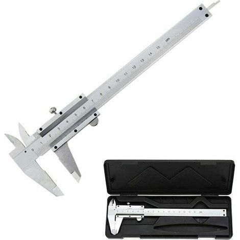 Calibro a corsoio - 150 mm/0,02 mm - Acciaio inossidabile - Alta precisione - Misurazione della profondità - Uso interno ed esterno -Crezuo