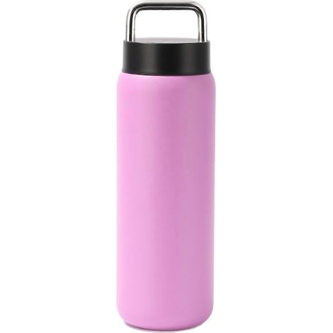 Gobelet isotherme portable avec poignée en acier inoxydable et couvercle (750 ml) (rose)