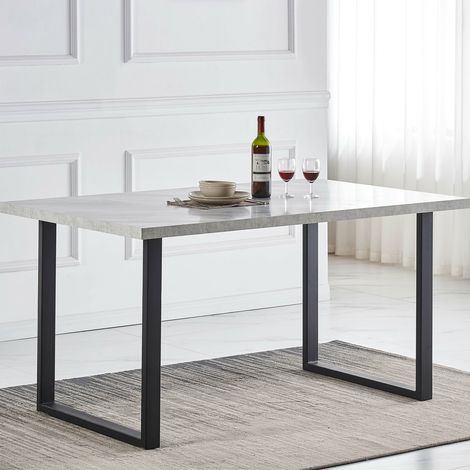 AINPECCA 150CM White Wooden Dining Table Furniture Kitchen Home Office UK(only table,no chair)
