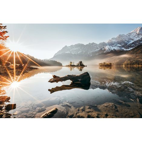 Tableau sur verre synthétique lac silencieux 65x97 cm - Impression sur Verre synthétique - Image HD imprimée sur Verre synthétique - Tableau mural décoratif - Fabriqué en France (1/5)