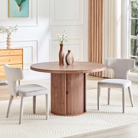 Set di 2 sedie da pranzo moderne con schienale a T, seduta imbottita in tessuto, robusta struttura in metallo a 4 gambe, per soggiorno, cucina, sala da pranzo (1/5)
