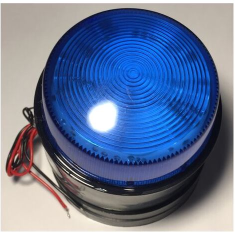 Lampe flash pour système d'alarme 12 Vdc Bleu Ø75x55mm H (1/2)
