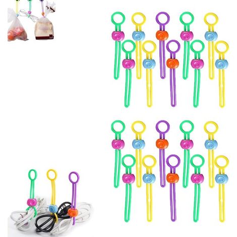 Clips de frescura, Pinzas selladoras, Clips para papas fritas, Clip de frescura, Reutilizables, Silicona, 20 piezas, Color aleatorio (1/5)